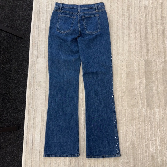 NYDJ Bootcut Medium Wash High Rise Rhinestones Jeans Size 10 - Picture 6 of 6